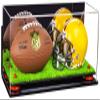 Better Display Cases Acrylic Mini - Miniature (not Full Size) Football, Helmet Display Case with Mirror Case, Red Risers, Turf Base and WallMount (A019-RR) view 1