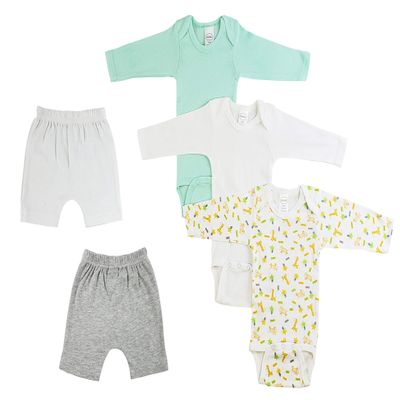 bambini Infant Boys Long Sleeve Onezies and Shorts White/Grey