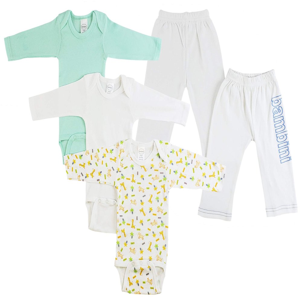 Bambini Infant Boys Long Sleeve One Piece and Track Sweatpants