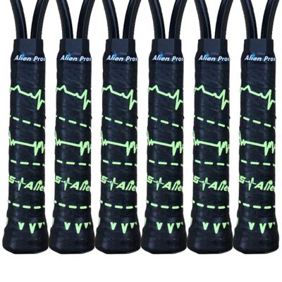 ALIEN PROS Tennis Racket Grip Tape (6 Grips)  Tac Moisture Feel Tennis Grip  Tennis Overgrip Grip Tape Tennis Racket  Wrap Your Racquet for High Performance (6 Grips, Yellow Beats)