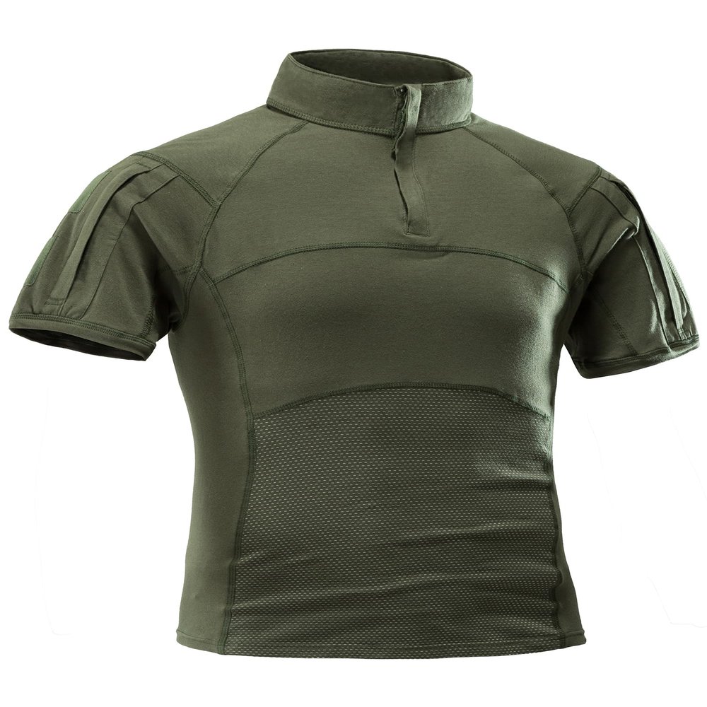 AKARMY Men's Military Short Sleeve T-Shirt, Tactical Cargo Pullover Polo Shirts, Outdoor Camo Shirt with 1/4 Zipper 0312 ArmyGreen