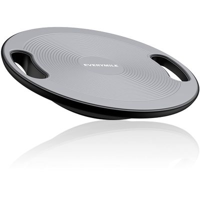 EVERYMILE Wobble Balance Board, Exercise Balance Stability Trainer Portable Balance Board with Handle for Workout Core Trainer Physical Therapy & Gym Diameter No-Skid Surface 15.7" Gray