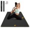 CAMBIVO Large Yoga Mat (6'x 4'), Extra Wide Workout Mat for Men and Women, 1/3 &1/4 Thick Exercise Fitness TPE Mat for Home Gym, Yoga, Pilates, Workout (Black),6mm view 1