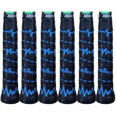 ALIEN PROS Tennis Racket Grip Tape (6 Grips)  Tac Moisture Feel Tennis Grip  Tennis Overgrip Grip Tape Tennis Racket  Wrap Your Racquet for High Performance (6 Grips, Blue Beats)
