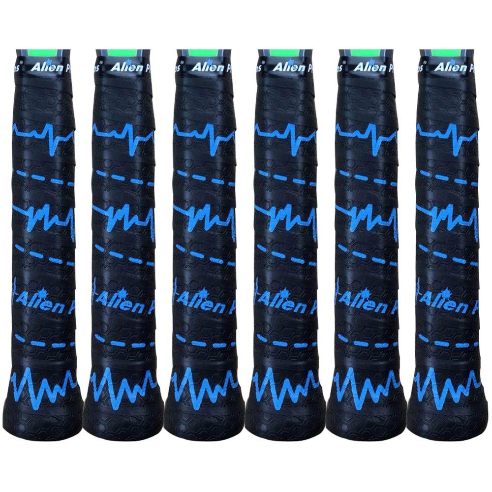 ALIEN PROS Tennis Racket Grip Tape (6 Grips) Tac Moisture Feel Tennis Grip Tennis Overgrip Grip Tape Tennis Racket Wrap Your Racquet for High Performance (6 Grips, Blue Beats)