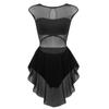 Moily Women's Lyrical Ballet Dance Dress Leotard Asymmetric Tutu Skirted Gymnastics Dancewear Black X-Large view 4