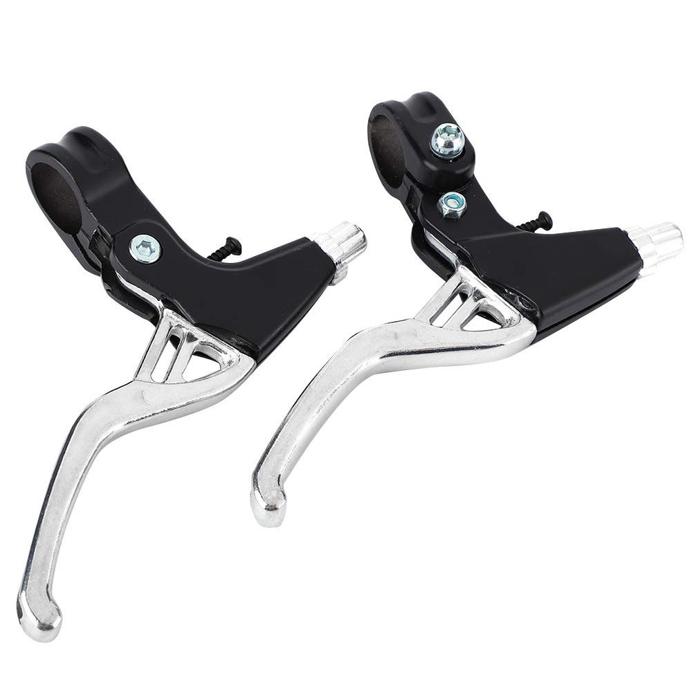Alomejor Brake Levers 1 Pair Aluminium Alloy Cycling Brake Level Handles Brake Levers for Road Mountain Bike(Silver)