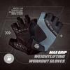 Fit Active Sports Max Grip Weight Lifting Workout Gloves for Gym, Fitness Training, Biking | Lightweight, Breathable, Non-Slip Palm Protection | Men & Women | Medium view 2