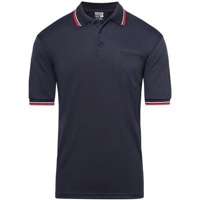 Murray Sporting Goods Short Sleeve Polo Baseball and Softball Umpire Shirt - Sized for Chest Protector (Navy Blue, X-Large)