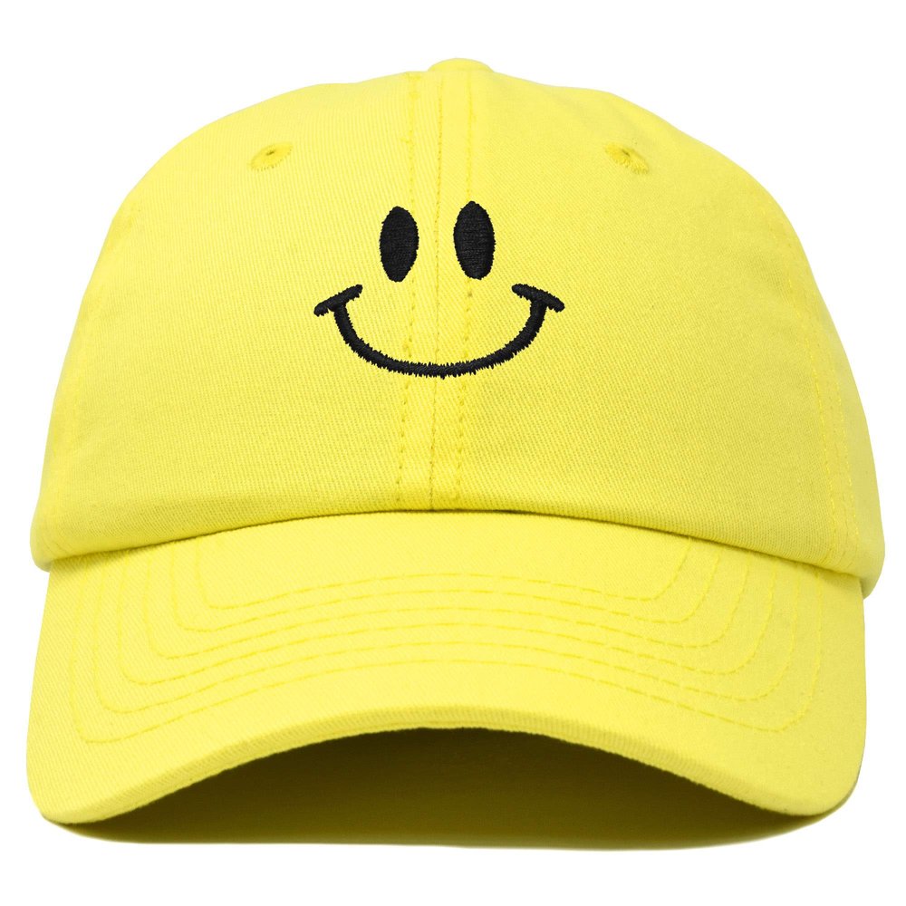 DALIX Smile Baseball Cap Smiling Face Happy Dad Hat Men Women Teens in Yellow