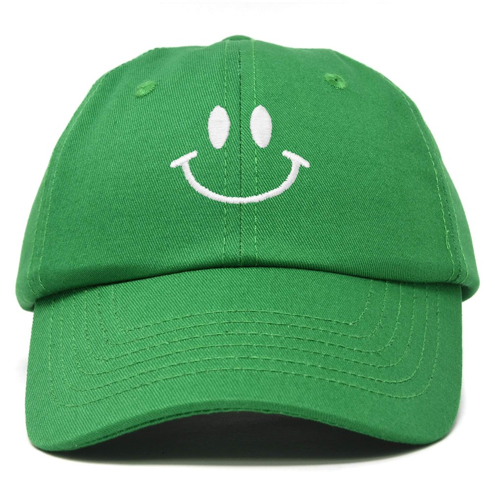 DALIX Smile Baseball Cap Smiling Face Happy Dad Hat Men Women Teens in Kelly