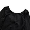 Freebily Girls Metallic One-Piece Dance Bodysuit Long Sleeves Gymnastics Ballet Dance Leotard Unitard Patent Leather Jumpsuit Black 5-6 Years view 3