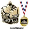 Basketball Medals, 2" Gold Kids Basketball Medal Award with Free Custom Engraving 100 Pack view 2