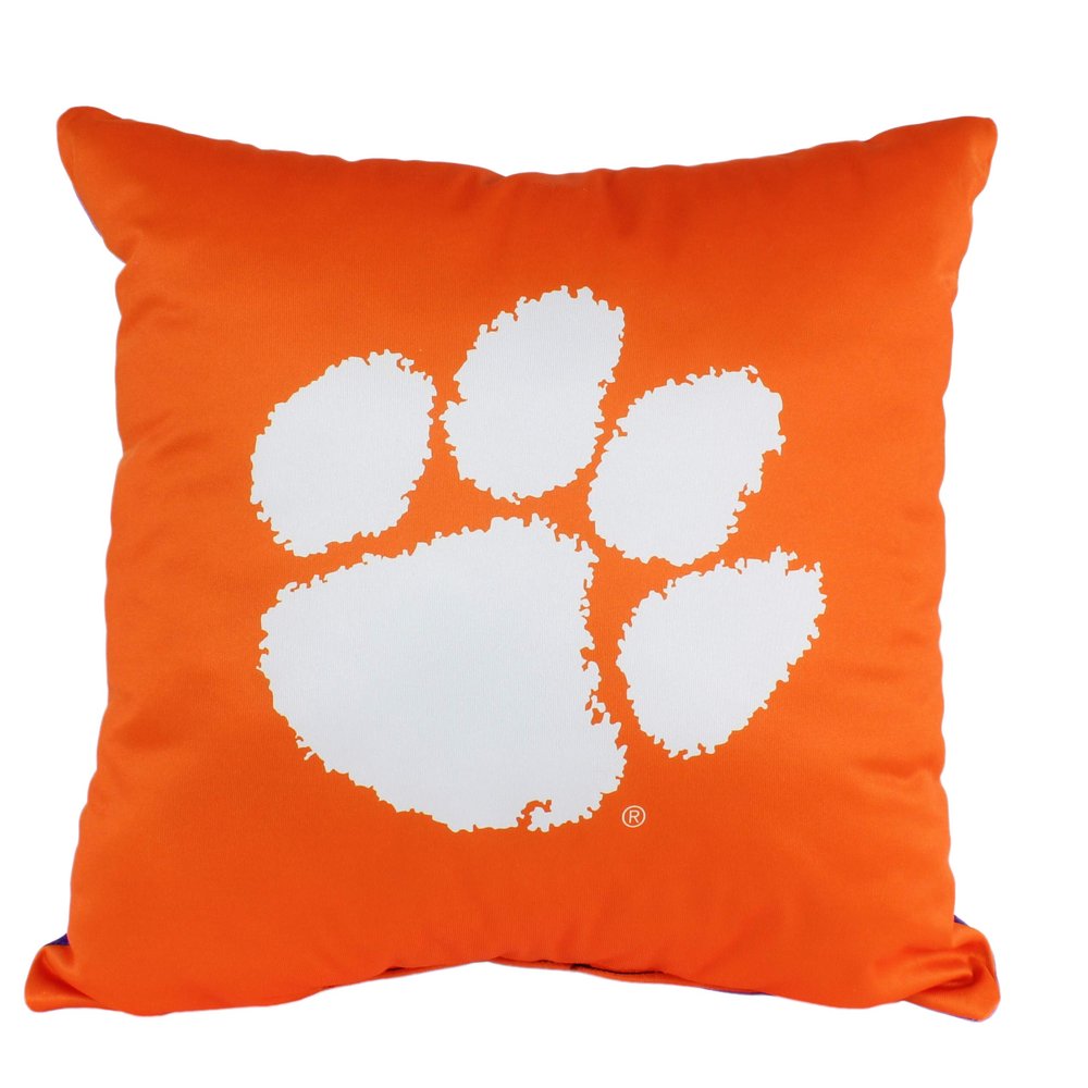 College Covers Everything Comfy Clemson Tigers 16" Decorative Pillow Reversible 2 Unique Sides