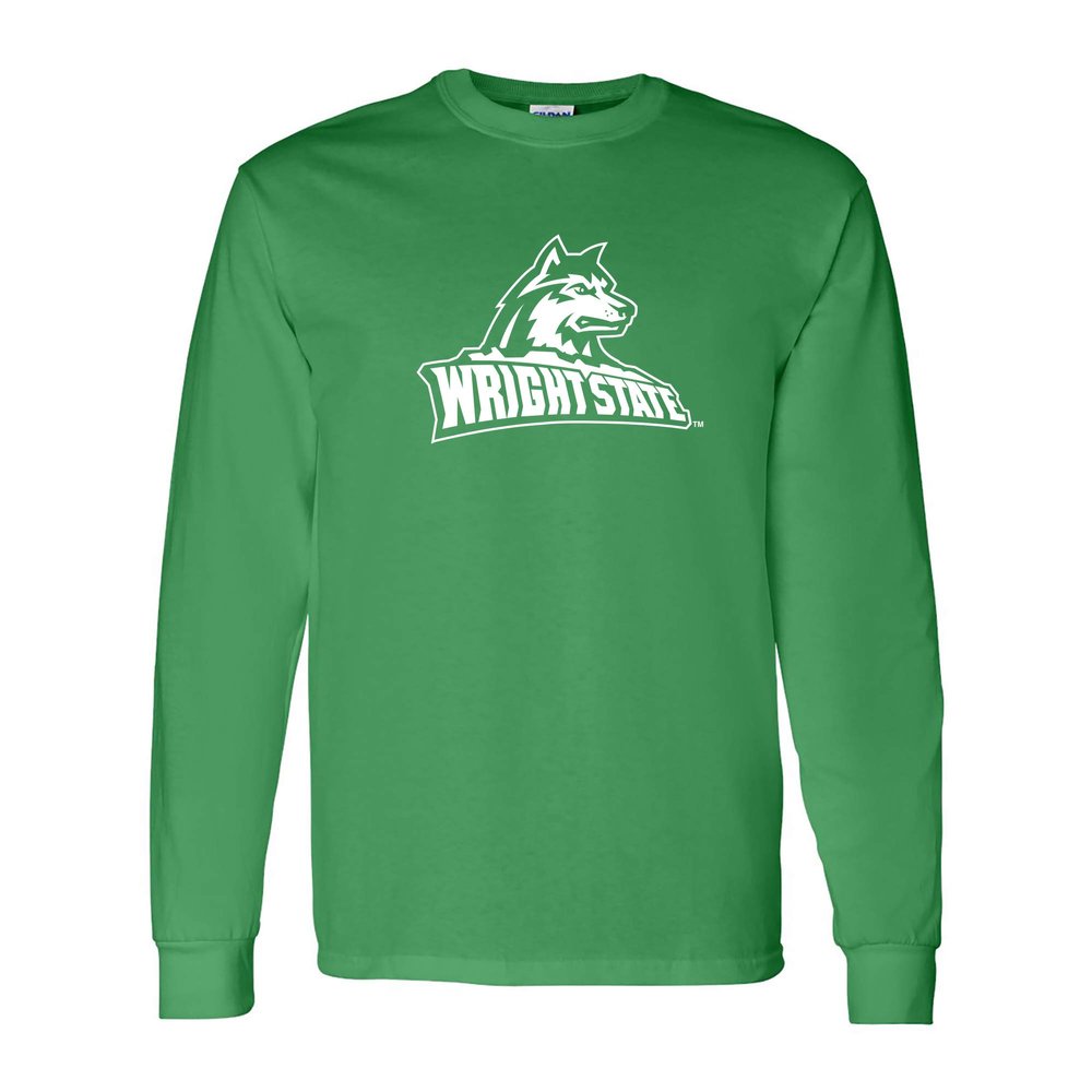 AL02 - Wright State Raiders Primary Logo Long Sleeve - 2X-Large - Green