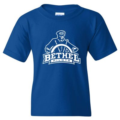 YS02 - Bethel University Pilots Primary Logo Youth T-Shirt - Large - Royal