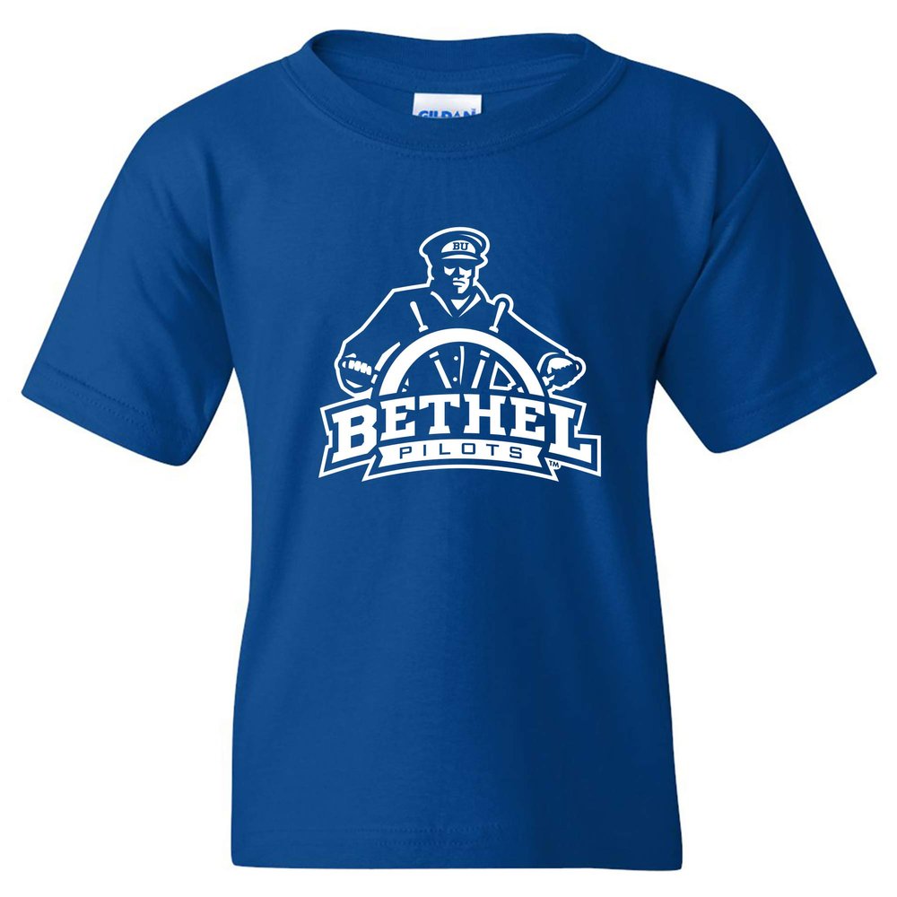 YS02 - Bethel University Pilots Primary Logo Youth T-Shirt - Large - Royal