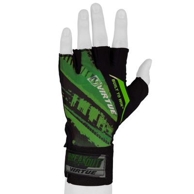 VIRTUE Mesh Breakout Gloves - Half Finger Paintball Gloves - Graphic Green (SM/MD/LG)