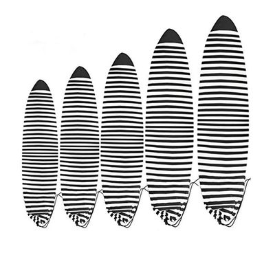 UCEDER Surfboard Sock Cover,Lightweight Stretch Board Bag for Sun Protection,Foldable Surfboard Sock Sleeve Perfect for Travel and Transportation(Black and White, 6'10")