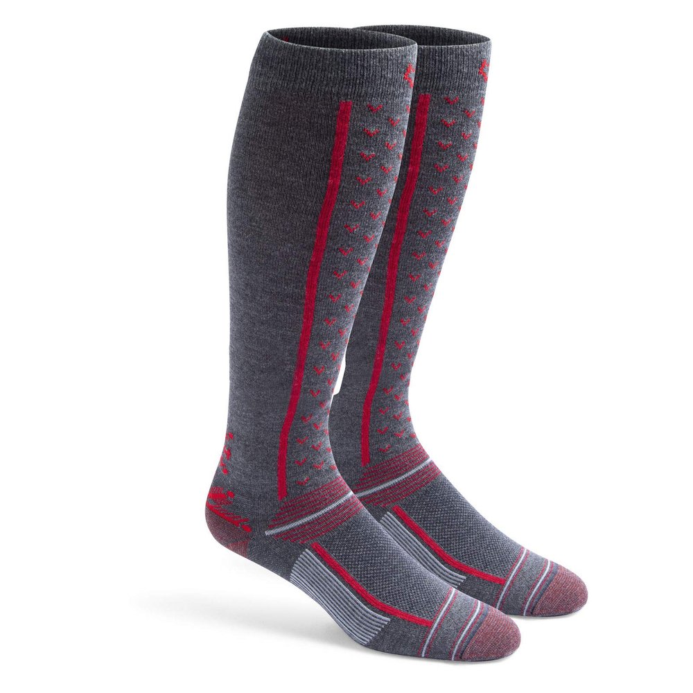 Fox River Men's/Unisex Ski Socks | Zermatt | Over The Calf | Premium Merino Wool, Cashmere, and Silk Blend for Ultimate Comfort, Charcoal, Medium