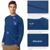 baleaf Men's Long Sleeve Swim Shirts Rash Guard UV Sun Protection SPF T-Shirts UPF 50+ Quick Dry Swimming Fishing Ocean Blue Size XL view 3