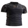 AKARMY Men's Military Short Sleeve T-Shirt, Tactical Cargo Pullover Polo Shirts, Outdoor Camo Shirt with 1/4 Zipper 0312 Dark CP
