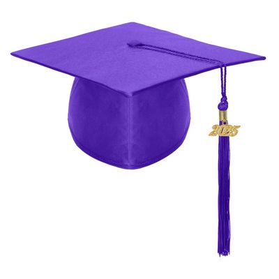 TopTie Shiny Kindergarten Child Size Graduation Cap Hat with 2025 Tassel-Purple