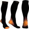 Physix Gear Compression Socks - Best Men & Womens Compression Socks for Circulation, Running, Nurses, Athletic Use Sock Compression, Blood Pressure Socks, Calcetines de Compresion, Black/Orange, XXL view 1