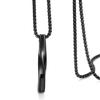 Moolee Mens Stainless Steel Pendant Necklace Twisted Cube Bar Pendant with Link Chain, Black with 24 Inches Box Chain view 4