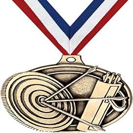 Archery Medals, 2" Gold Archery Medal Award with Free Custom Engraving 100 Pack