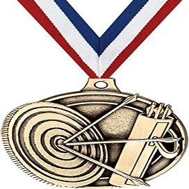 Archery Medals, 2" Gold Archery Medal Award with Free Custom Engraving 100 Pack