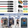 23Pcs Resistance Bands Set Workout Bands, 5 Stackable Exercise Bands with Handles, 5 Resistance Loop Bands, Jump Rope, Figure 8 Resistance Bands, Headband, Cooling Towel view 2