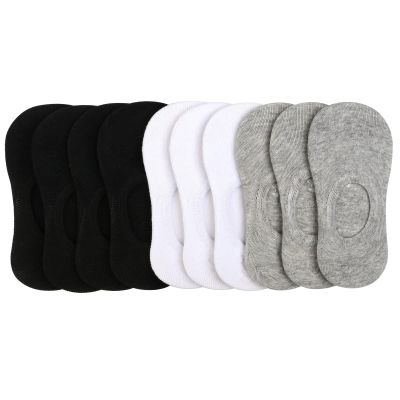 BOOPH 10 Pairs Girls Boys Socks Kids No Show Socks Toddlers Girl Anti-slip Ankle Low Cut Sock 5-6 Years White-Black-Gray