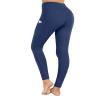 PHISOCKAT High Waist Yoga Pants Women with Pockets, Leggings for Women Tummy Control, Workout Leggings Navy view 1