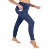 PHISOCKAT High Waist Yoga Pants Women with Pockets, Leggings for Women Tummy Control, Workout Leggings Navy view 3