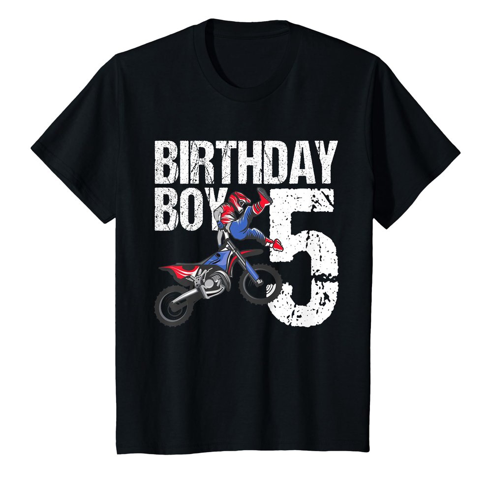 5 Year Old Dirt Bike Birthday Party Motocross MX 5th Gift T-Shirt