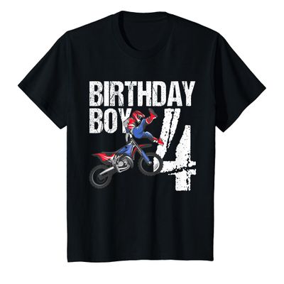 4 Year Old Dirt Bike Birthday Party Motocross MX 4th Gift T-Shirt