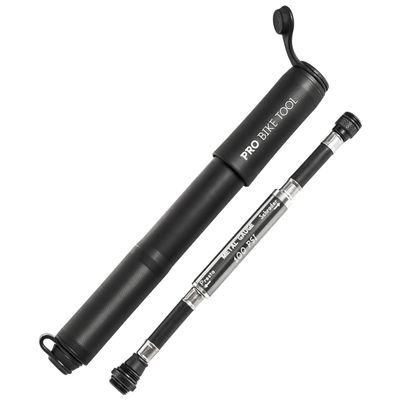 PRO Bike Tool Bike Pump with Gauge Fits Presta and Schrader - Accurate Inflation - Mini Bicycle Tire Pump for Road, Mountain and BMX Bikes, High Pressure 100 PSI, Includes Mount Kit.