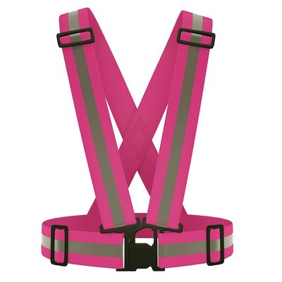 AYKRM Reflective Vest with Hi Vis Bands, Fully Adjustable & Multi-Purpose: Running, Cycling, Motorcycle Safety, Dog Walking - High Visibility (Pink, S-XL)
