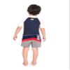 Color Fingers Boys' Long Sleeve Swim Set: Rashguard and Board Shorts, As Shown view 2