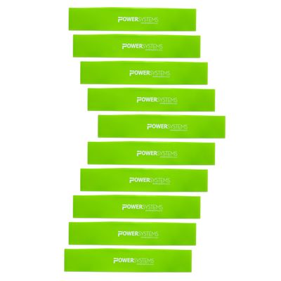 Power Systems Versa Loop Resistance Bands, 10-Pack Color-Coded Exercise Bands for Workout, Strength Training, Physical Therapy Light