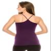 Kurve Women's Camisole Tank Top - Basic Stretch Y-Back Spaghetti Strap Cami UV Protective Fabric UPF 50+ (Made in USA), Eggplant, X-Large/XX-Large view 1