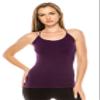Kurve Women's Camisole Tank Top - Basic Stretch Y-Back Spaghetti Strap Cami UV Protective Fabric UPF 50+ (Made in USA), Eggplant, X-Large/XX-Large view 2