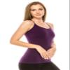 Kurve Women's Camisole Tank Top - Basic Stretch Y-Back Spaghetti Strap Cami UV Protective Fabric UPF 50+ (Made in USA), Eggplant, X-Large/XX-Large view 3
