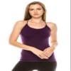 Kurve Women's Camisole Tank Top - Basic Stretch Y-Back Spaghetti Strap Cami UV Protective Fabric UPF 50+ (Made in USA), Eggplant, X-Large/XX-Large view 4