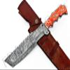 Tactical Combat Custom Made Damascus Steel Hunting Knife/Tracker Knife FBK-15316 (Orange & White Resin) view 4