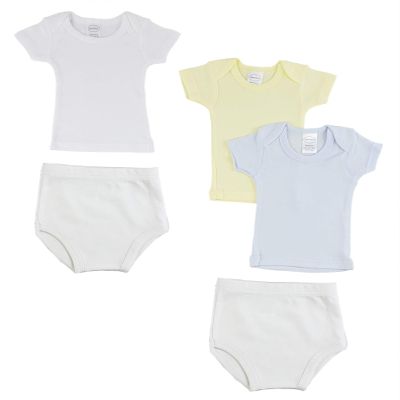 Infant Boys T-Shirts and Training Pants - Large White/Blue