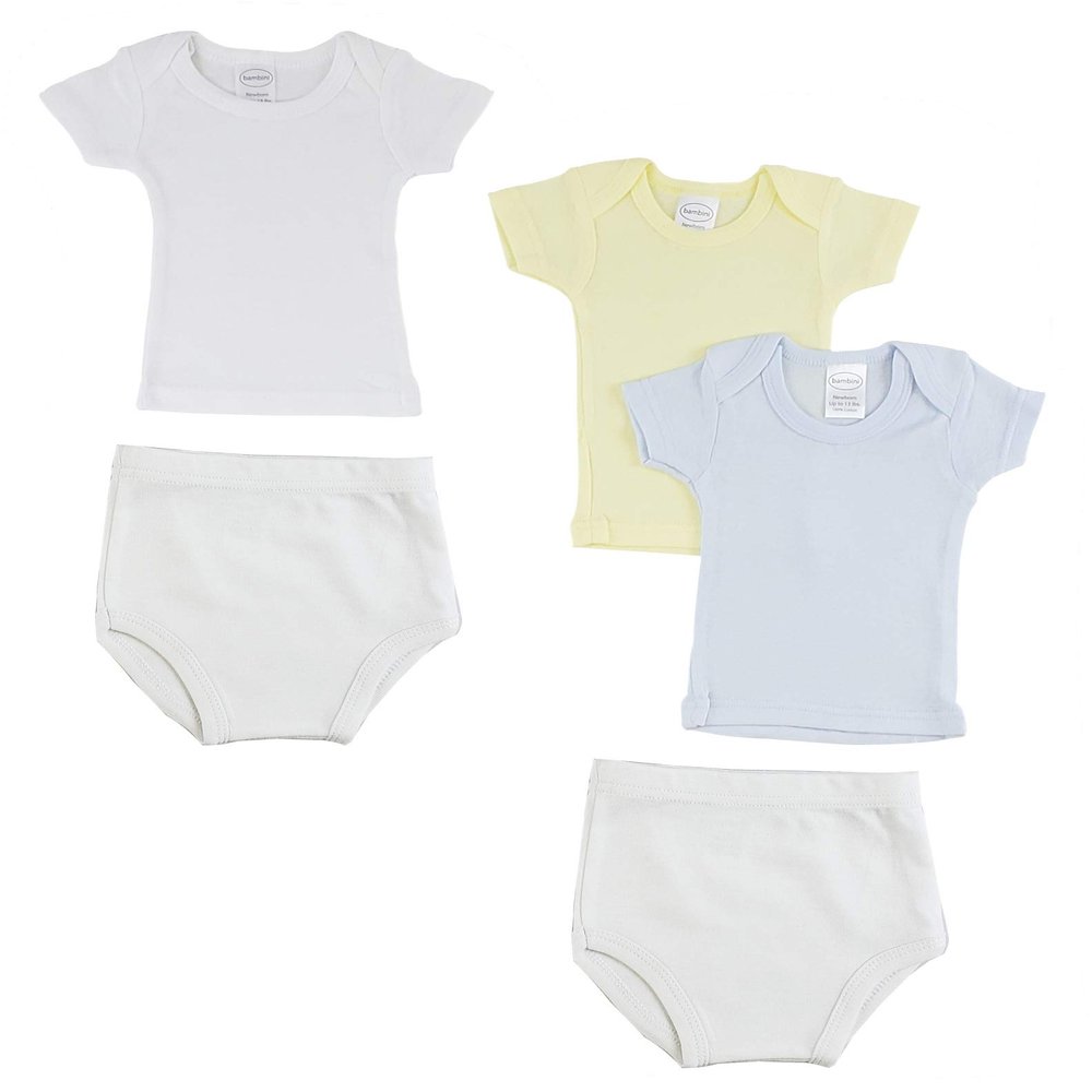 Infant Boys T-Shirts and Training Pants - Large White/Blue