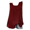 Wokasun.JJ Womens Cotton Linen Blouse,Ladies Sleeveless Baggy T-Shirt Vest Summer Fashion Plus Size Tee Blouse Tank Tops(Wine,L) view 1