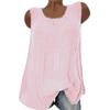 Wokasun.JJ Womens Cotton Linen Blouse,Ladies Sleeveless Baggy T-Shirt Vest Summer Fashion Plus Size Tee Blouse Tank Tops(Pink,L) view 2